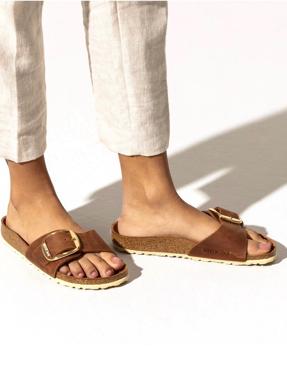 Birkenstock Brown Suede Madrid Single-BIG Buckle Sandal, Size EU38/US7.5